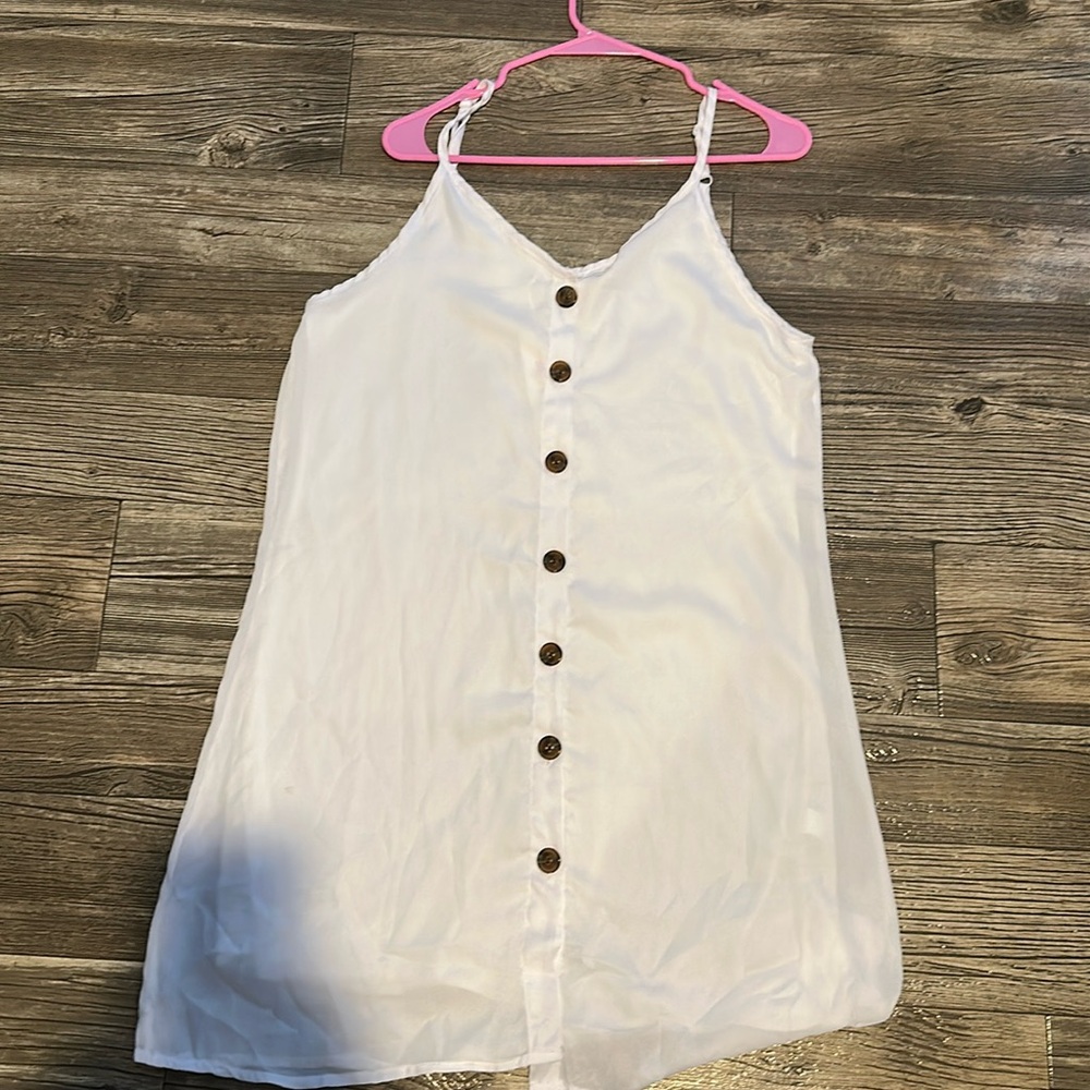 NWT white button down dress